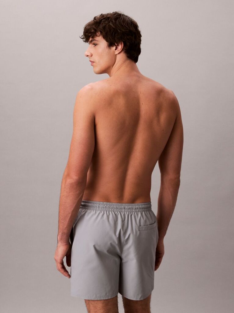 Grey Medium Drawstring Swim Shorts - CK Monogram  Men