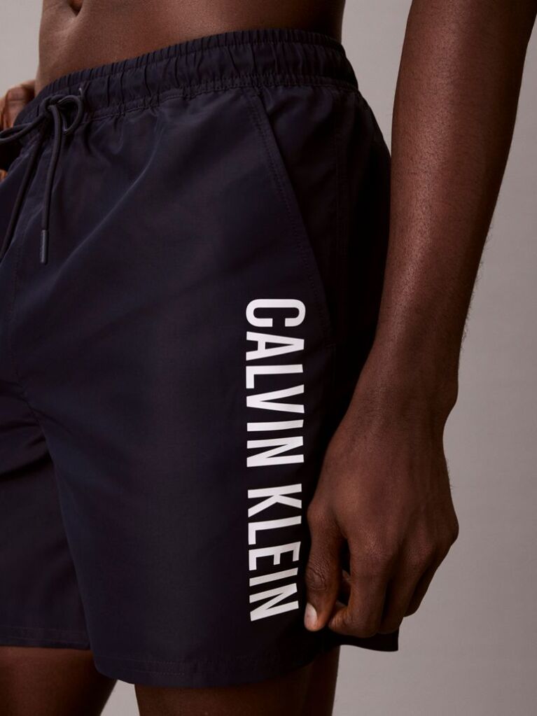Black Medium Drawstring Swim Shorts - Intense Power  Men