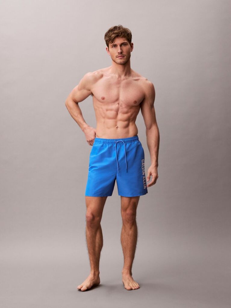 Blue Medium Drawstring Swim Shorts - Intense Power  Men