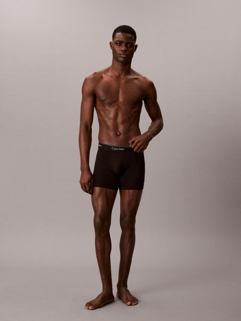 Black 3 Pack Boxer Briefs - Icon Cotton Stretch  Men