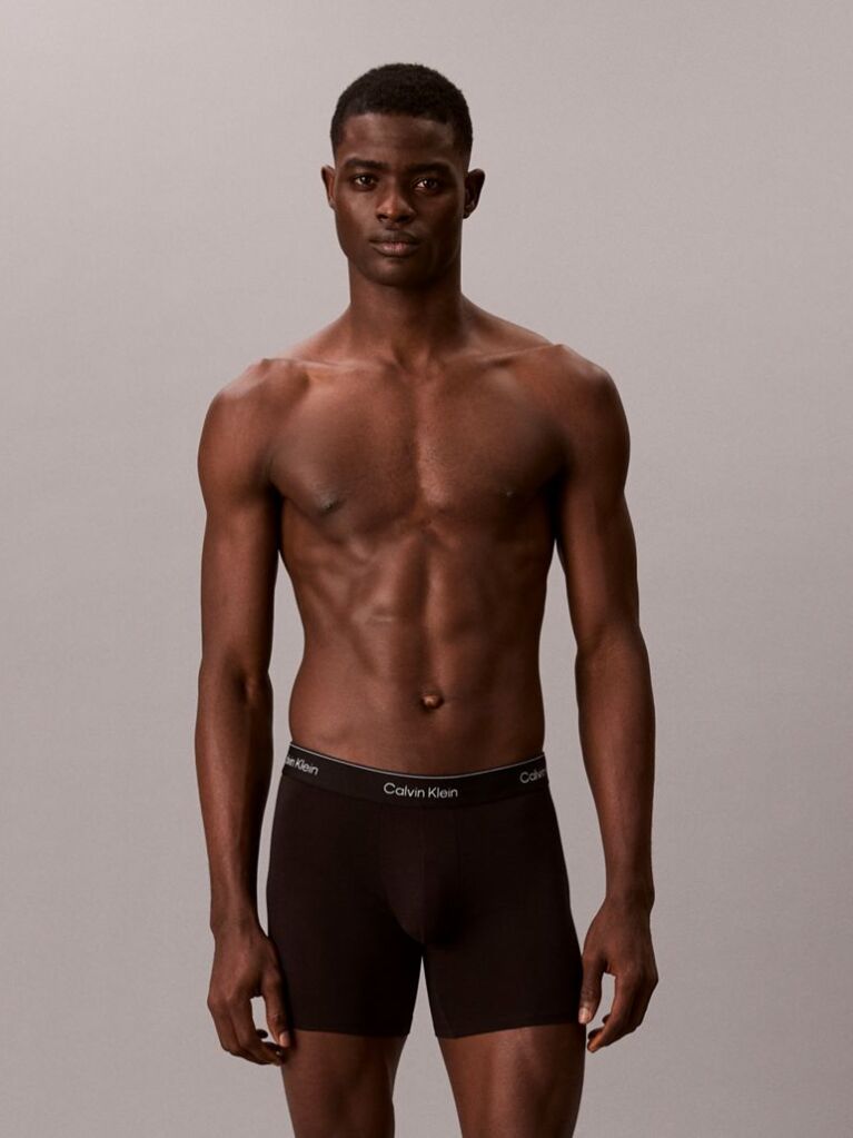 Black 3 Pack Boxer Briefs - Icon Cotton Stretch  Men