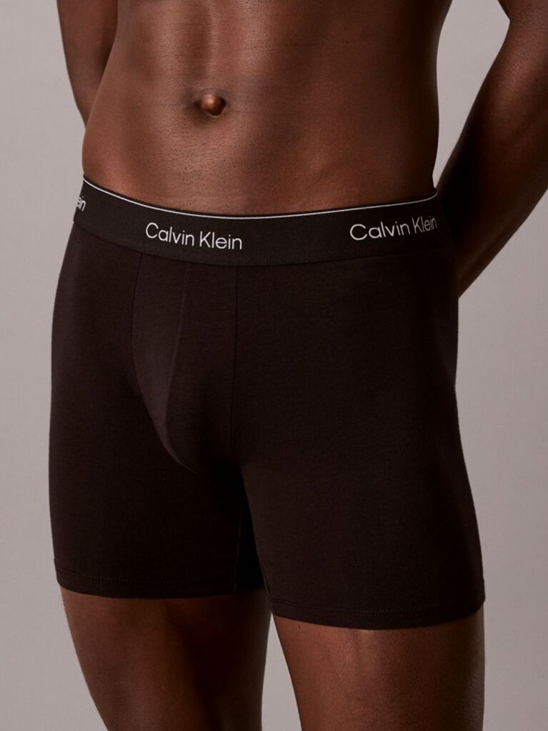 Black 3 Pack Boxer Briefs - Icon Cotton Stretch  Men