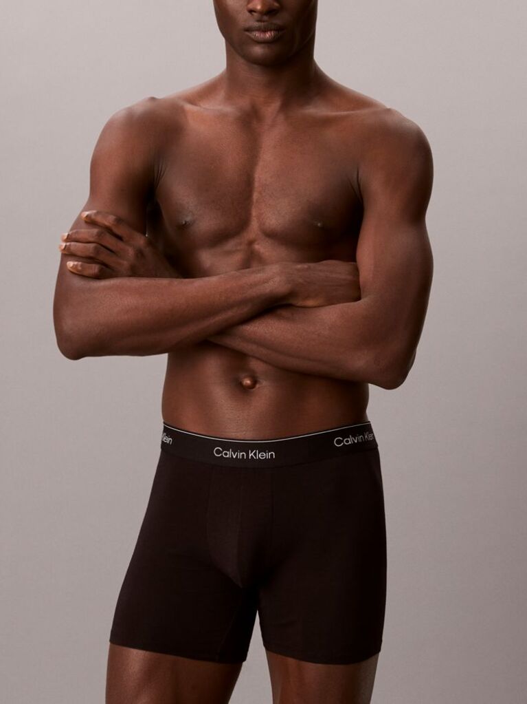 Black 3 Pack Boxer Briefs - Icon Cotton Stretch  Men