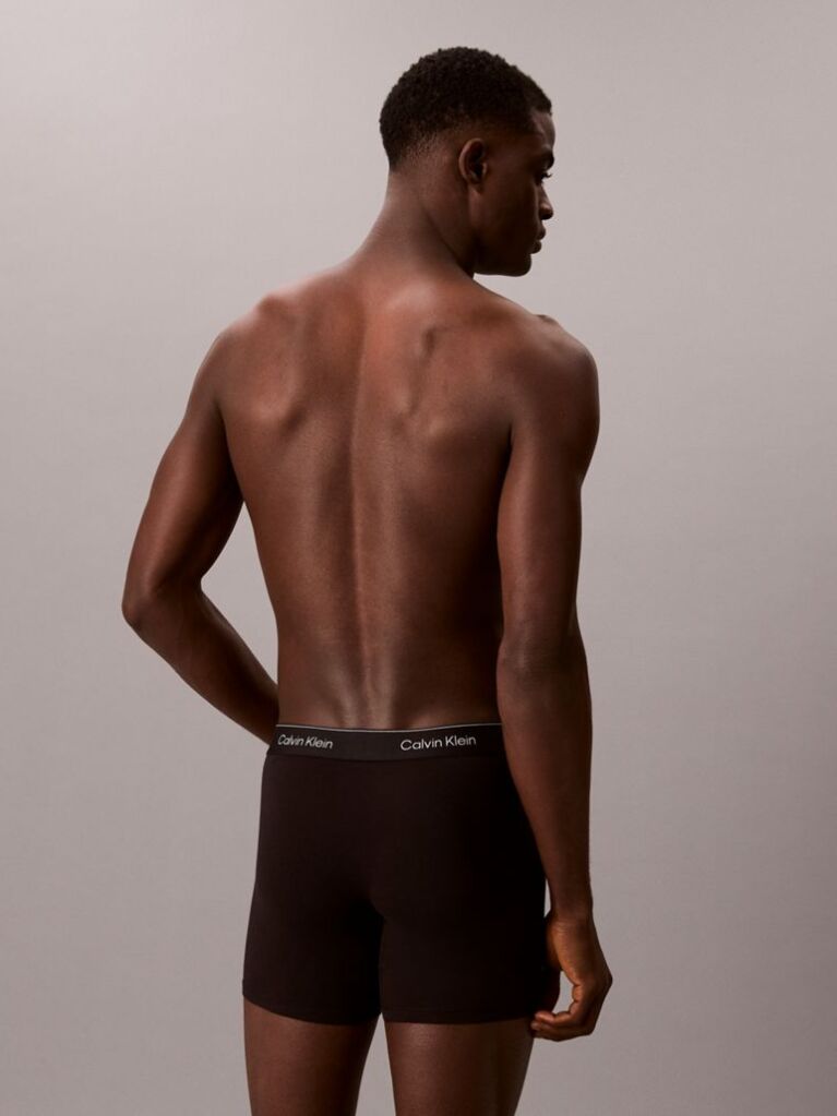 Black 3 Pack Boxer Briefs - Icon Cotton Stretch  Men