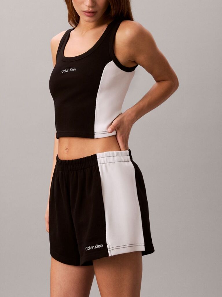 Black Cotton Jersey Beach Shorts  Women