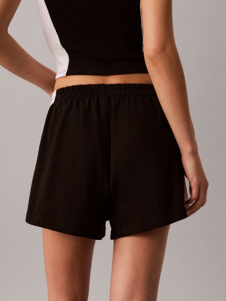 Black Cotton Jersey Beach Shorts  Women