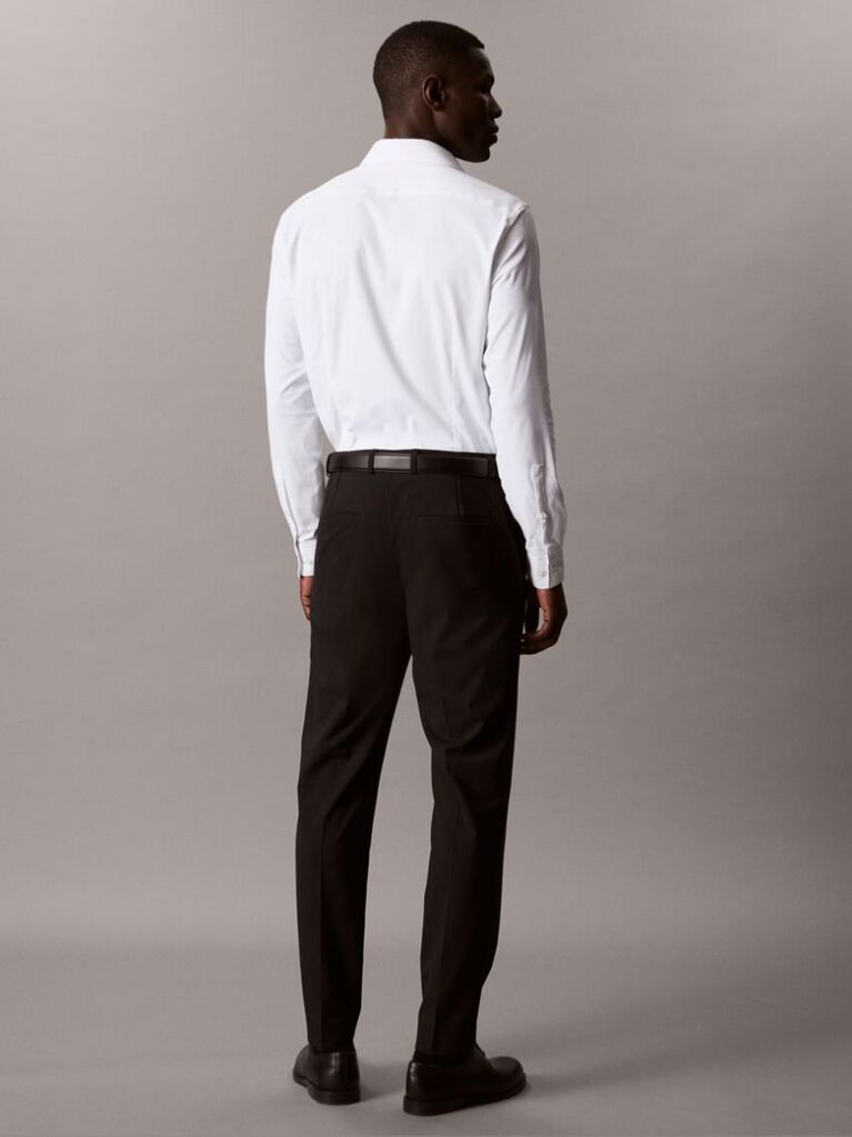White Slim Fit Active Performance Shirt  Men
