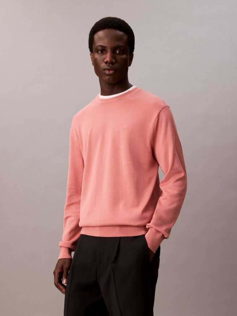 Pink Cotton Jumper  Men