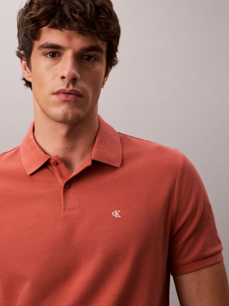 Brown Cotton Piqué Polo Shirt  Men