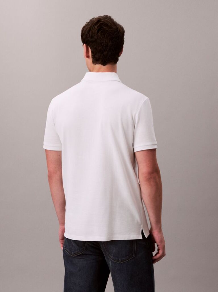 Λευκό Polo T-Shirt Από Βαμβάκι Πικέ  Άνδρας