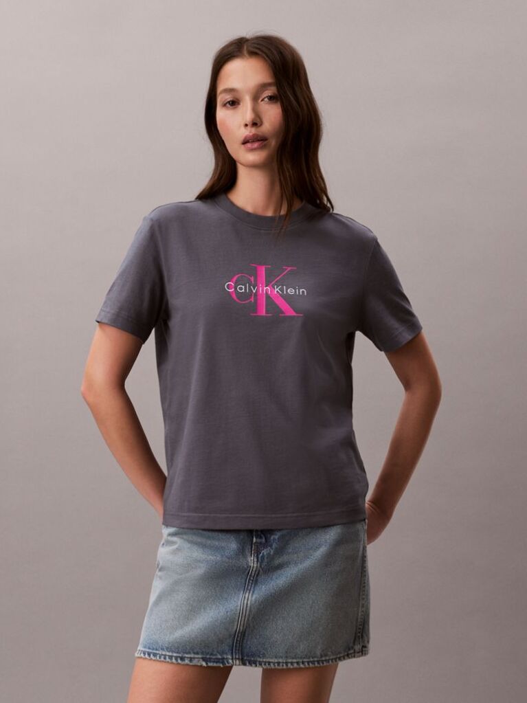 Grey Monogram Logo Tee  Women