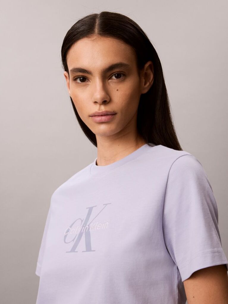 Purple Monogram Logo Tee  Women