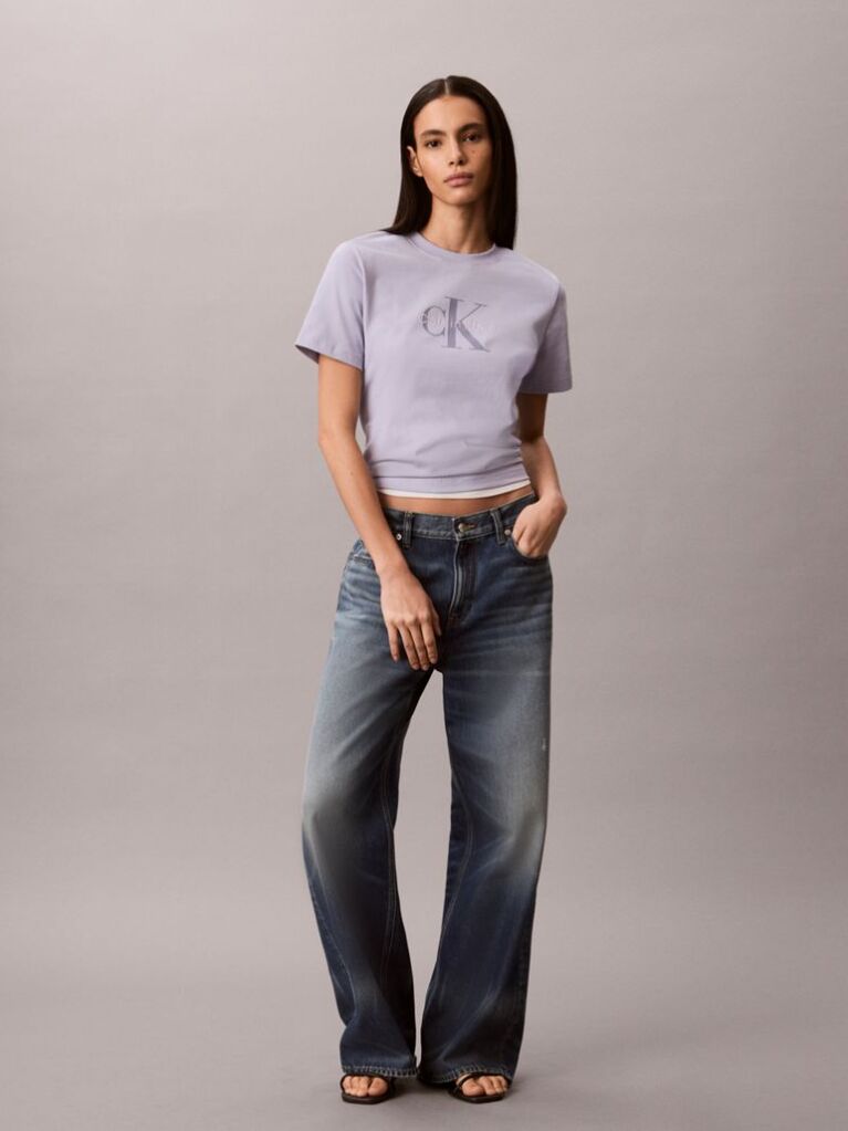 Purple Monogram Logo Tee  Women