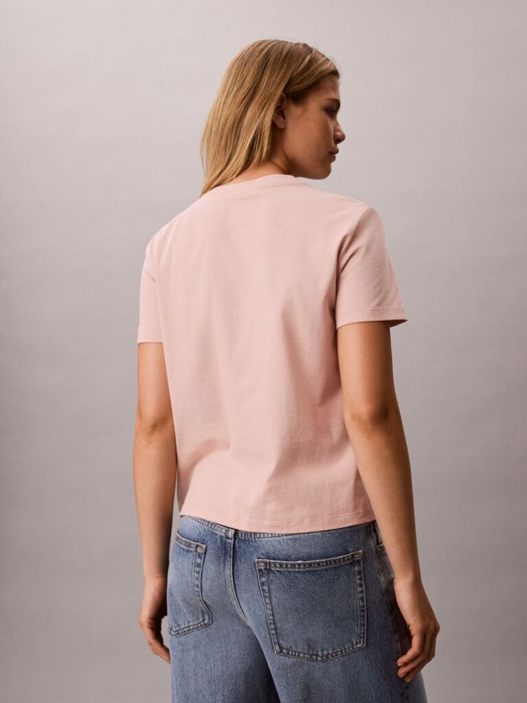 Orange Glossy Metallic Logo T-shirt  Women