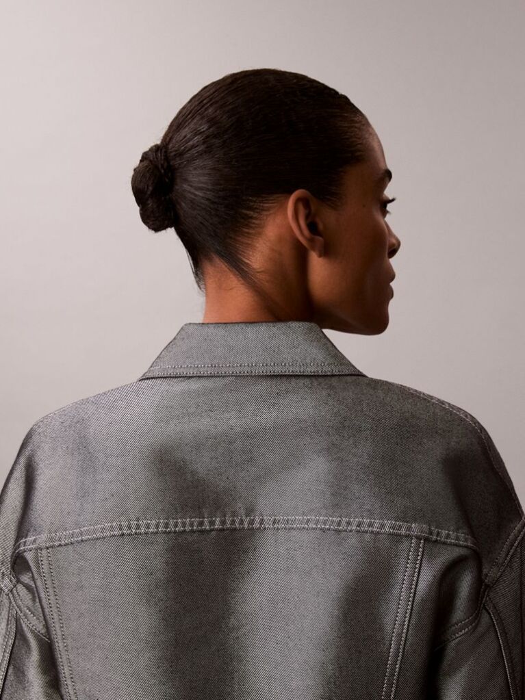 Silver Denim Bomber Jacket  Women