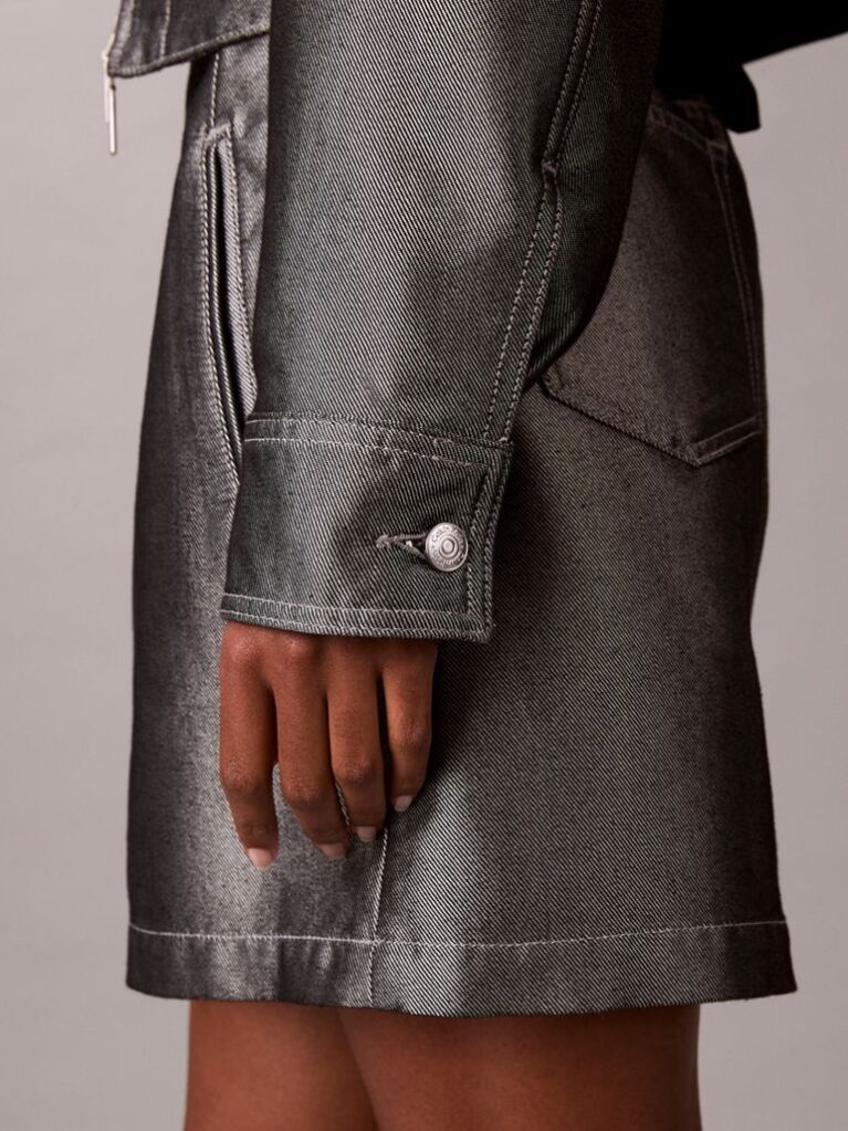 Silver Denim Bomber Jacket  Women