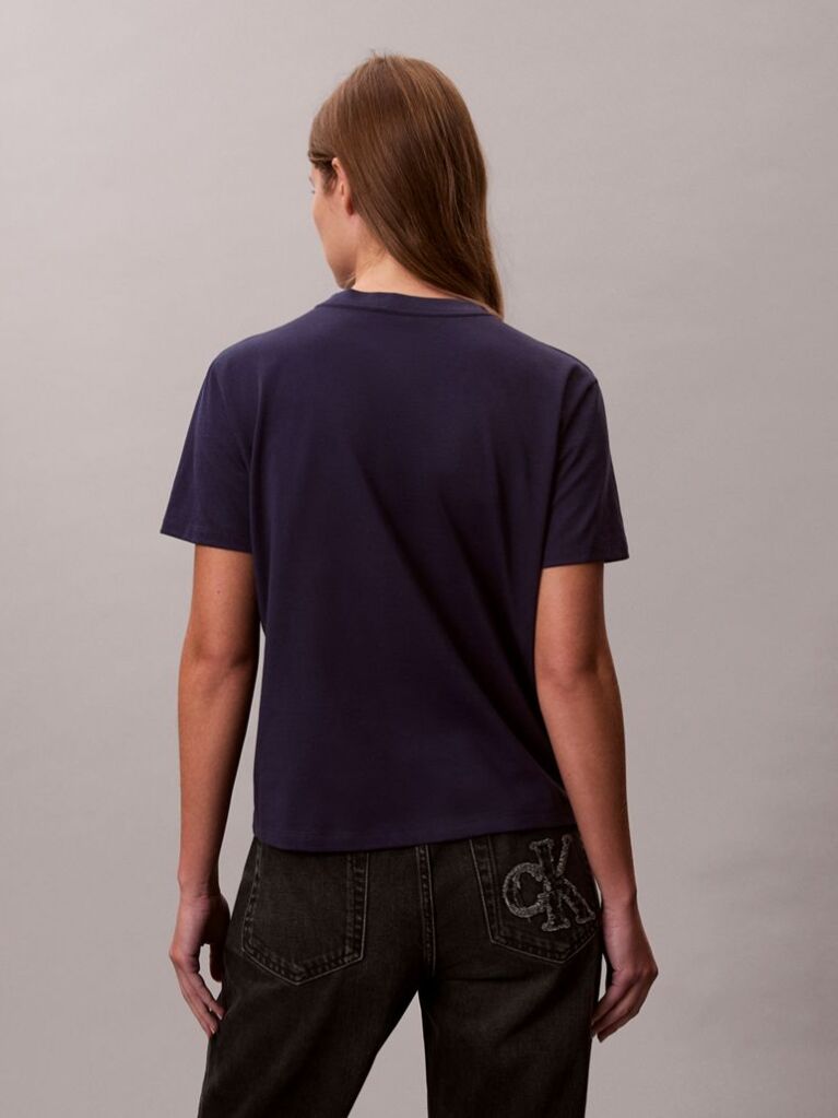 Blue Classic Foil Logo T-Shirt  Women