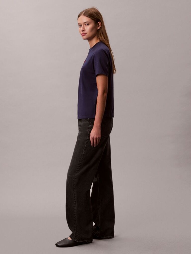 Blue Classic Foil Logo T-Shirt  Women