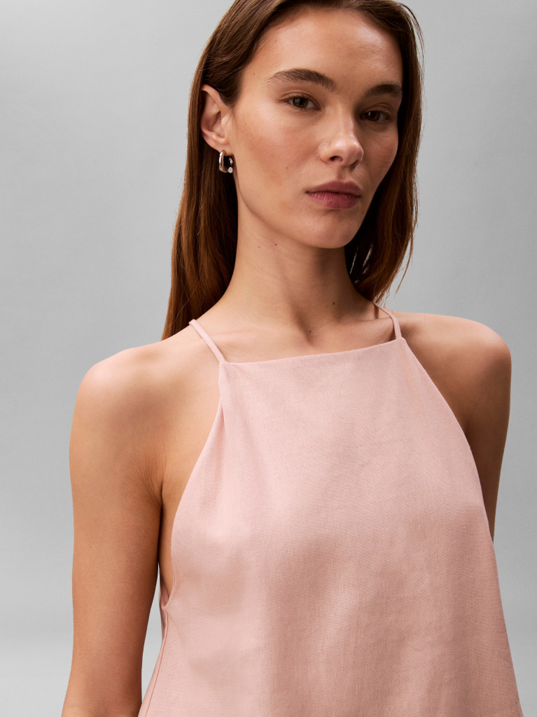 Orange Linen Blend Cami Top  Women