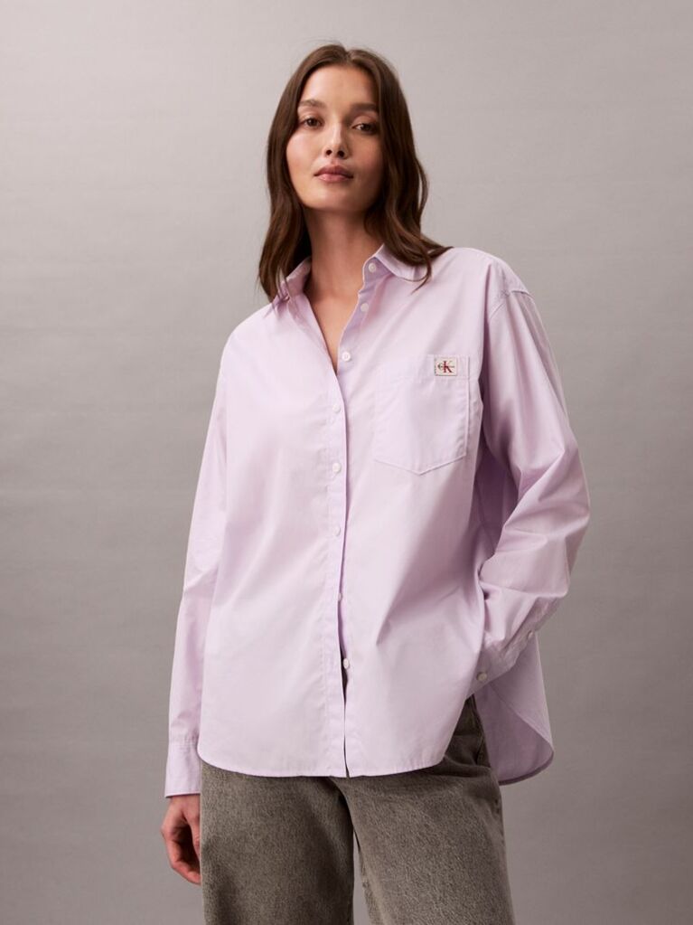 Purple Relaxed Cotton Poplin Shirt  Women