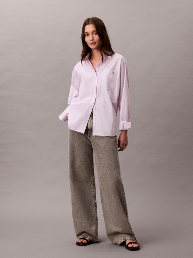 Purple Relaxed Cotton Poplin Shirt  Women