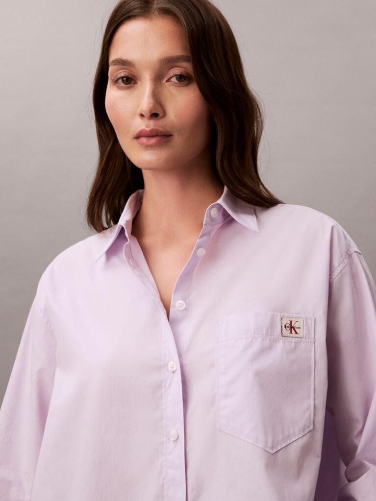 Purple Relaxed Cotton Poplin Shirt  Women