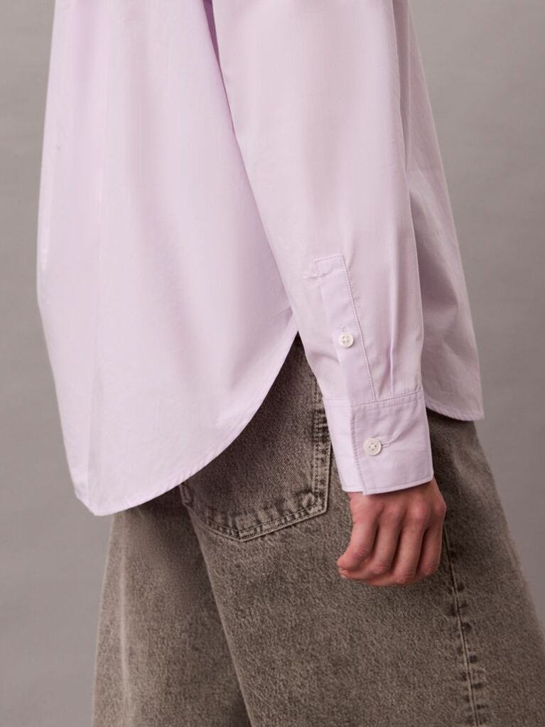 Purple Relaxed Cotton Poplin Shirt  Women