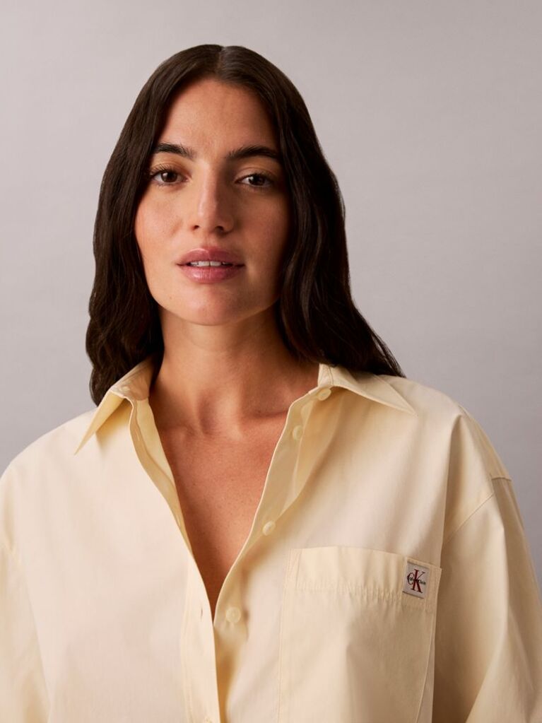 Beige Relaxed Cotton Poplin Shirt  Women