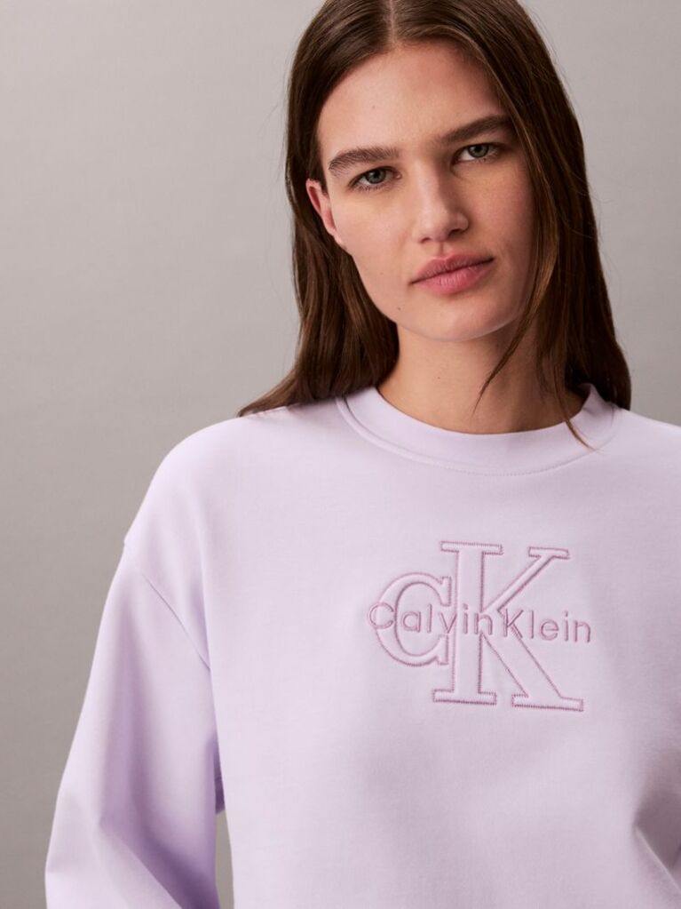 Purple Cotton Terry Monogram Sweatshirt  Women