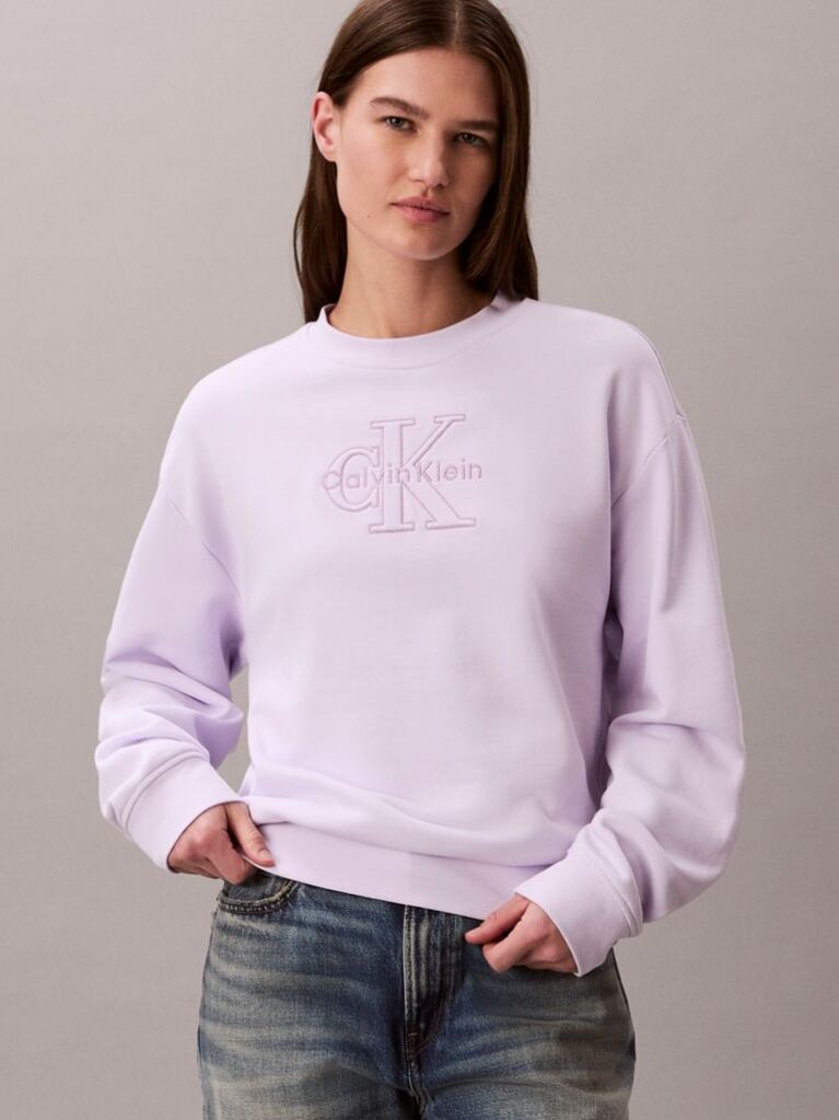 Purple Cotton Terry Monogram Sweatshirt  Women