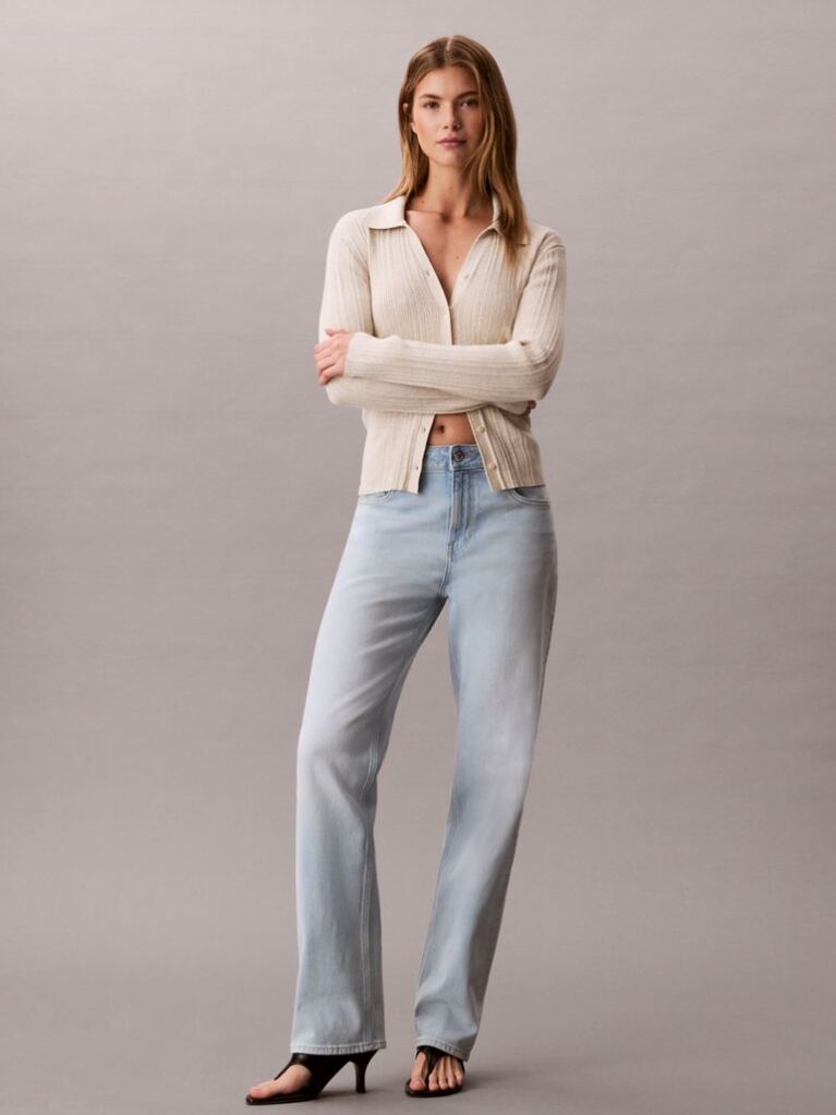 Denim High Rise Straight Jeans  Women