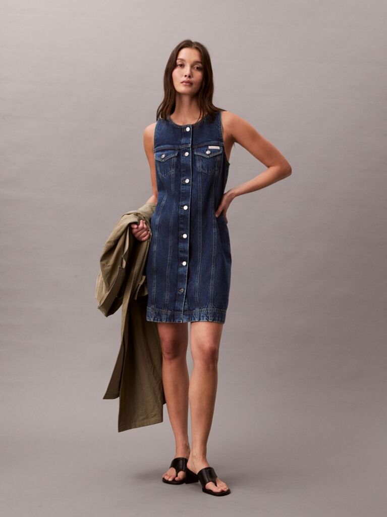 Denim Αμάνικο Denim Trucker Φόρεμα  Γυναίκα