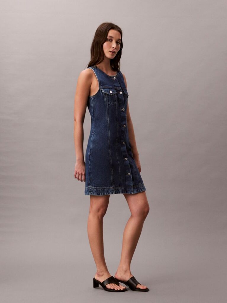 Denim Αμάνικο Denim Trucker Φόρεμα  Γυναίκα