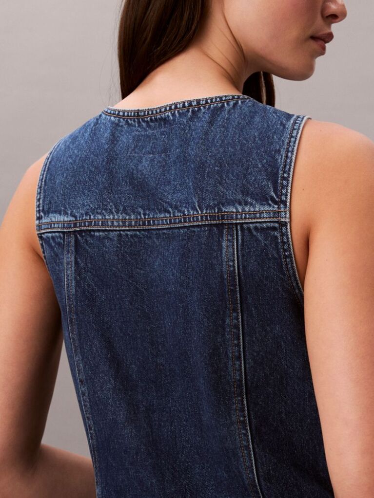 Denim Αμάνικο Denim Trucker Φόρεμα  Γυναίκα