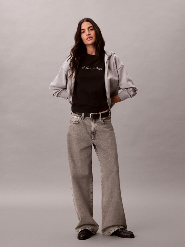 Black Relaxed Script Logo T-shirt  Women