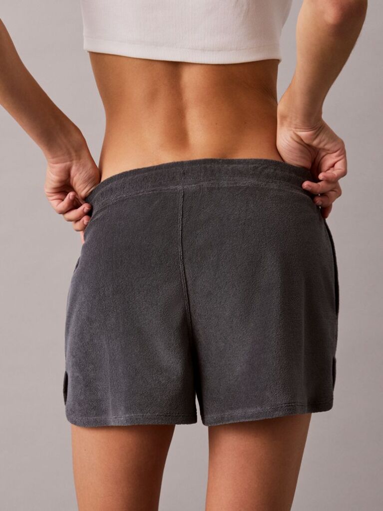 Grey Towel Terry Dolphin Shorts  Women