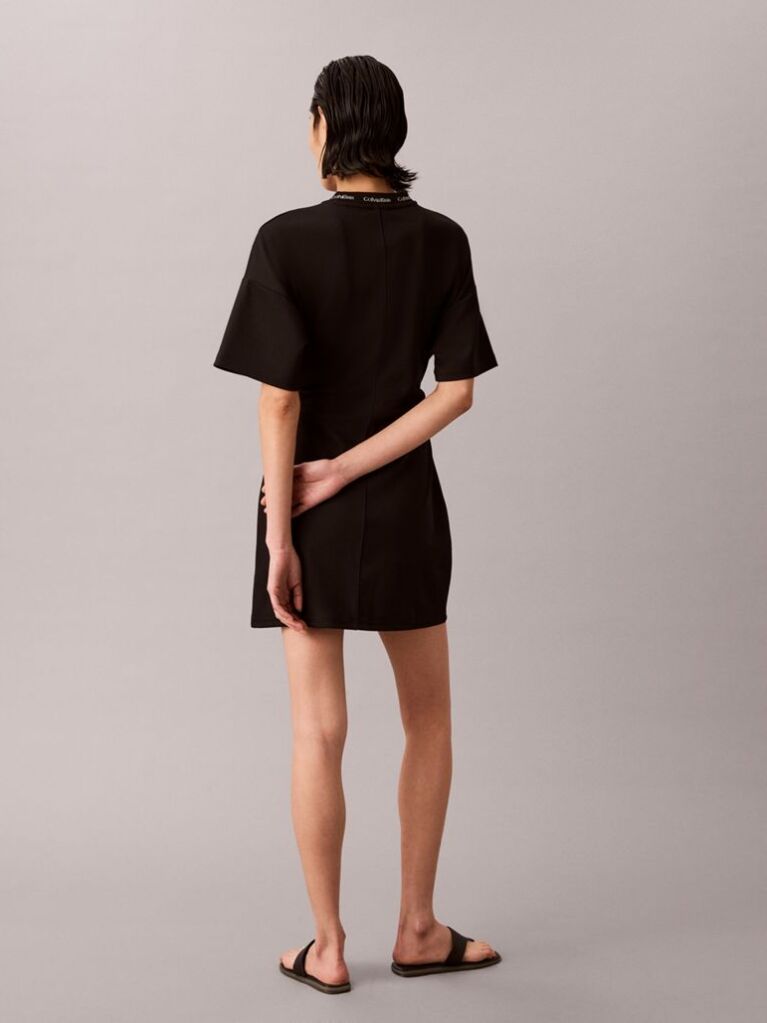 Black Milano Jersey Draped T-shirt Dress  Women