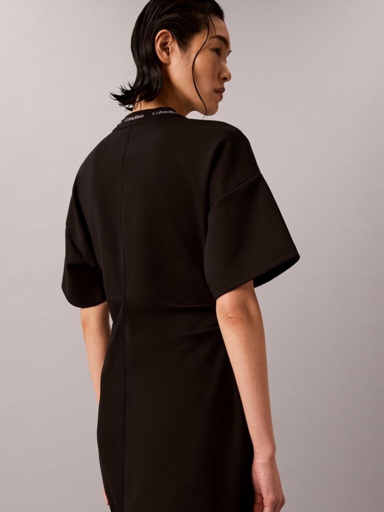Black Milano Jersey Draped T-shirt Dress  Women