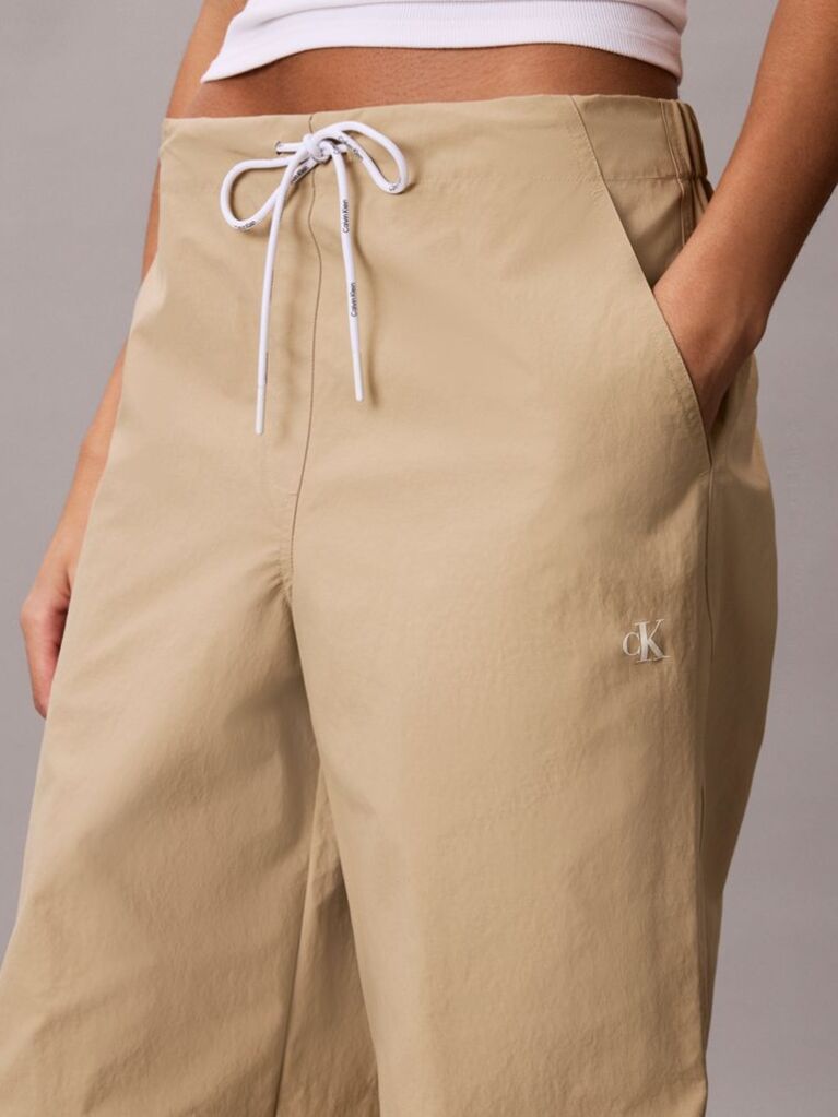 Brown Relaxed Soft Nylon Trousers  Women