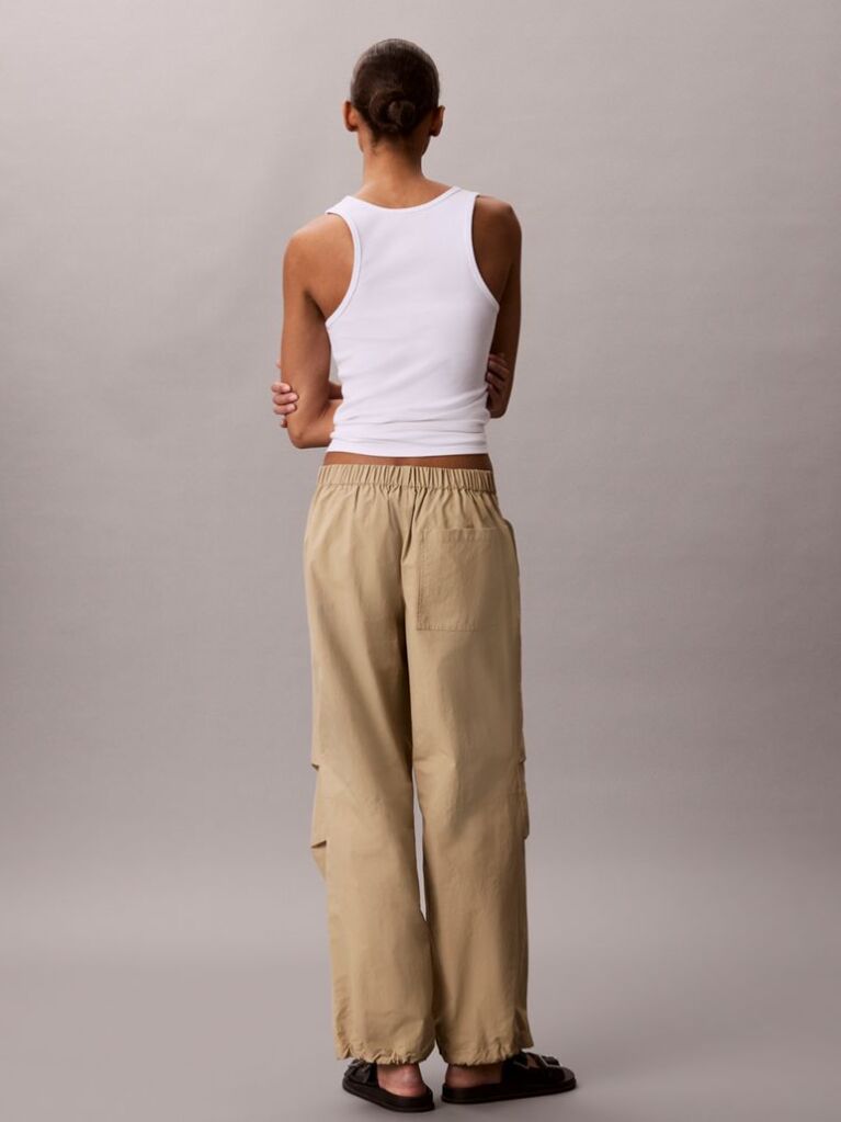 Brown Relaxed Soft Nylon Trousers  Women