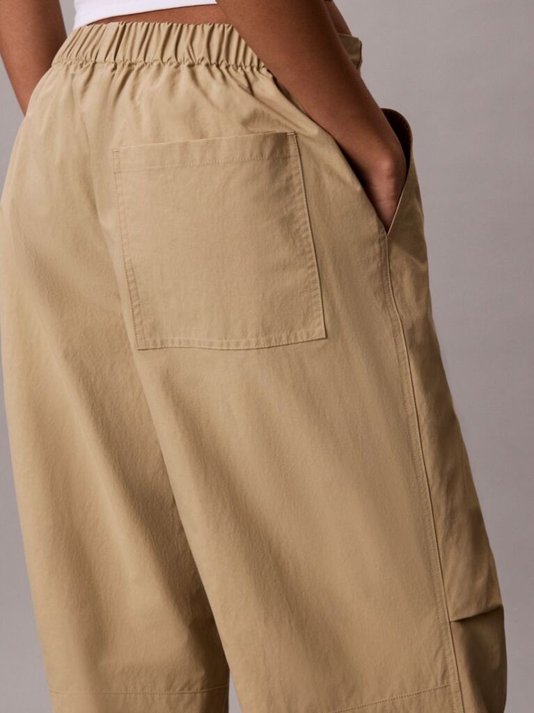 Brown Relaxed Soft Nylon Trousers  Women