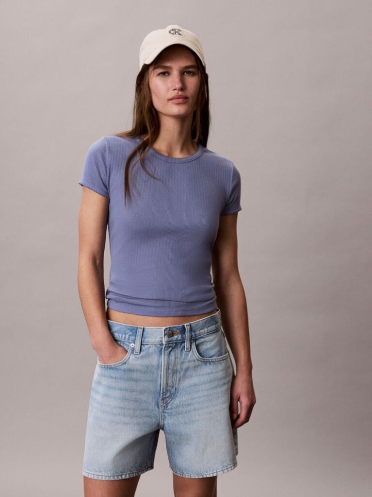 Denim High Rise Relaxed Denim Shorts  Women