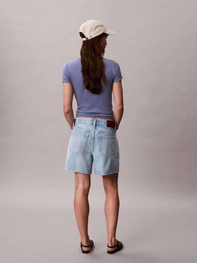 Denim High Rise Relaxed Denim Shorts  Women