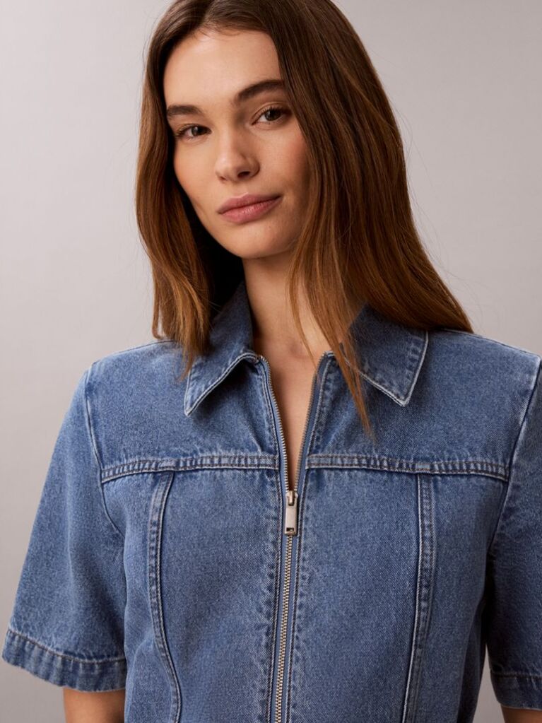 Denim Belted Denim Shirt Dress  Women