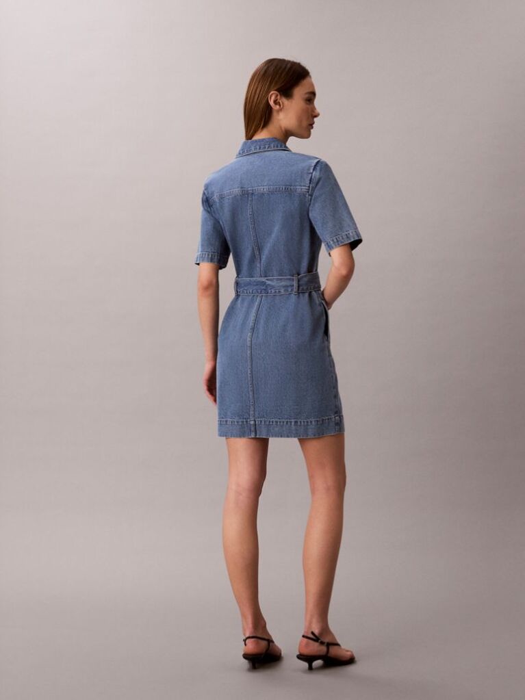 Denim Belted Denim Shirt Dress  Women