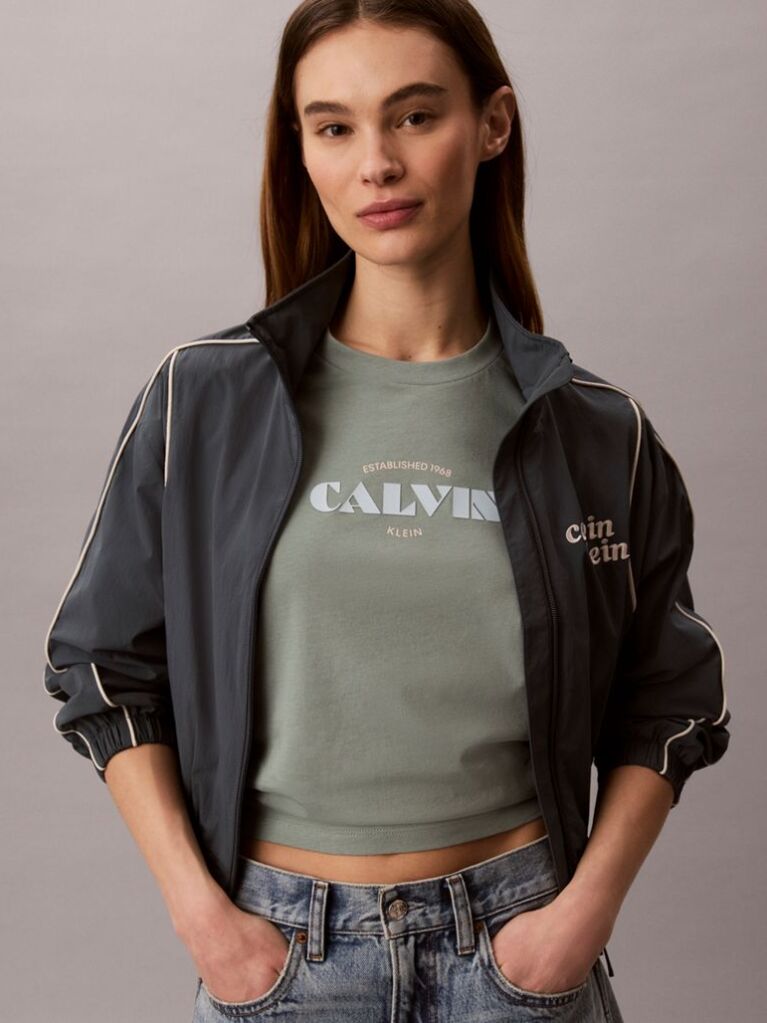 Green Retro Logo Crew Neck T-Shirt  Women