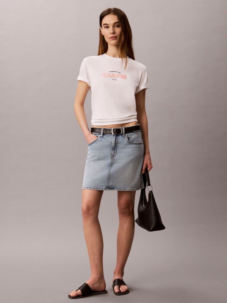 White Retro Logo Crew Neck T-Shirt  Women
