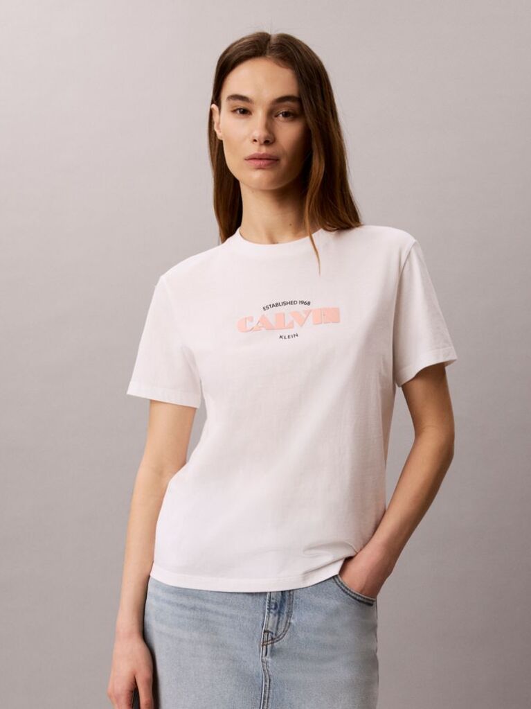 White Retro Logo Crew Neck T-Shirt  Women