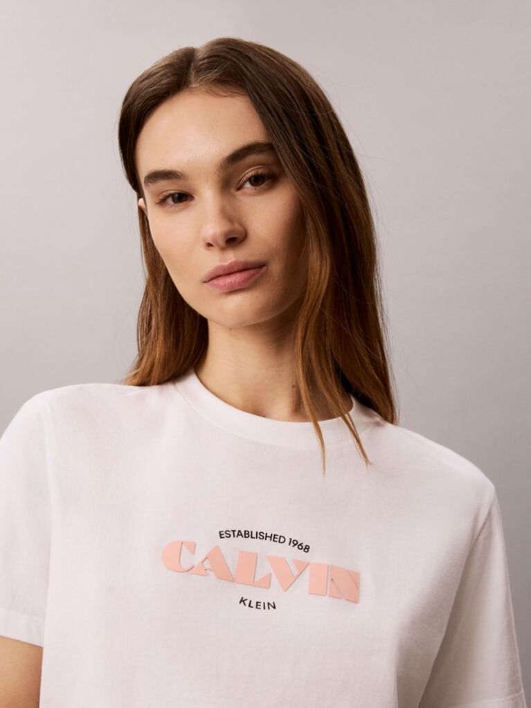 White Retro Logo Crew Neck T-Shirt  Women