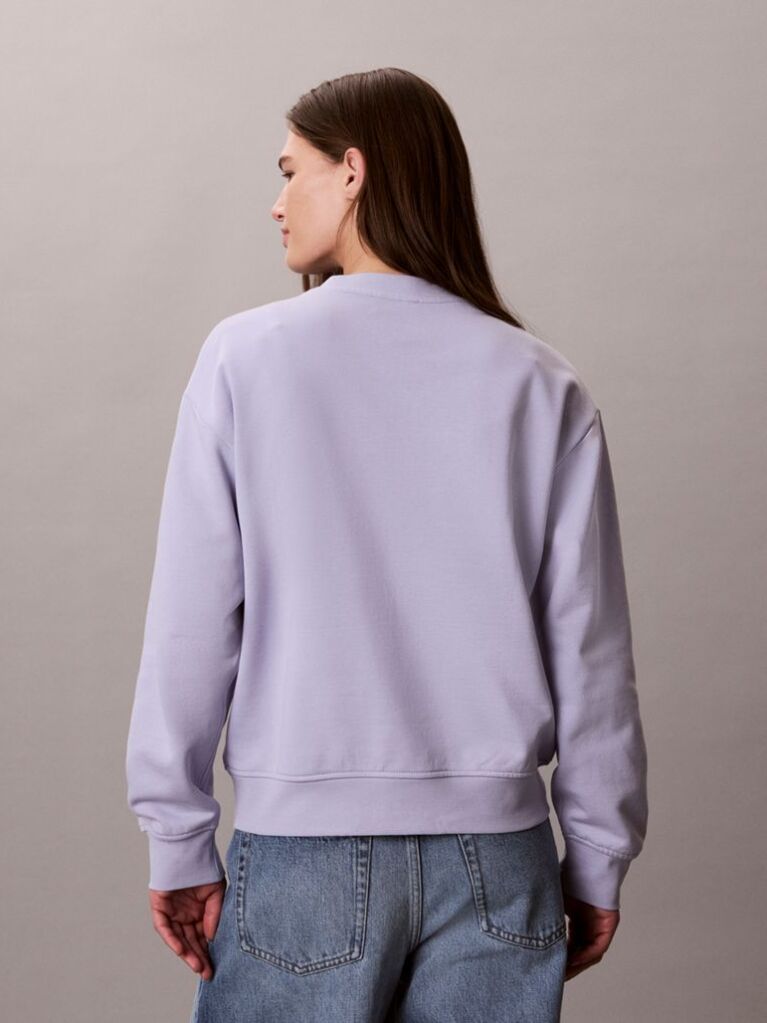 Purple French Terry Monologo Crewneck Sweatshirt  Women